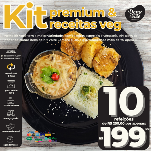 kit premium e receitas veg